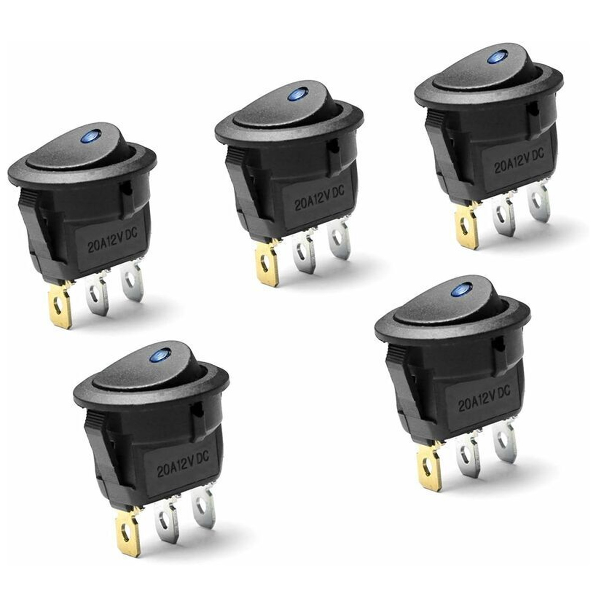 20-a-12-v-rundkippschalter Für Auto Und Boot Mit Blauer Led - 20-a-12-v-rundkippschalter Für Auto Und Boot Mit Blauer Led