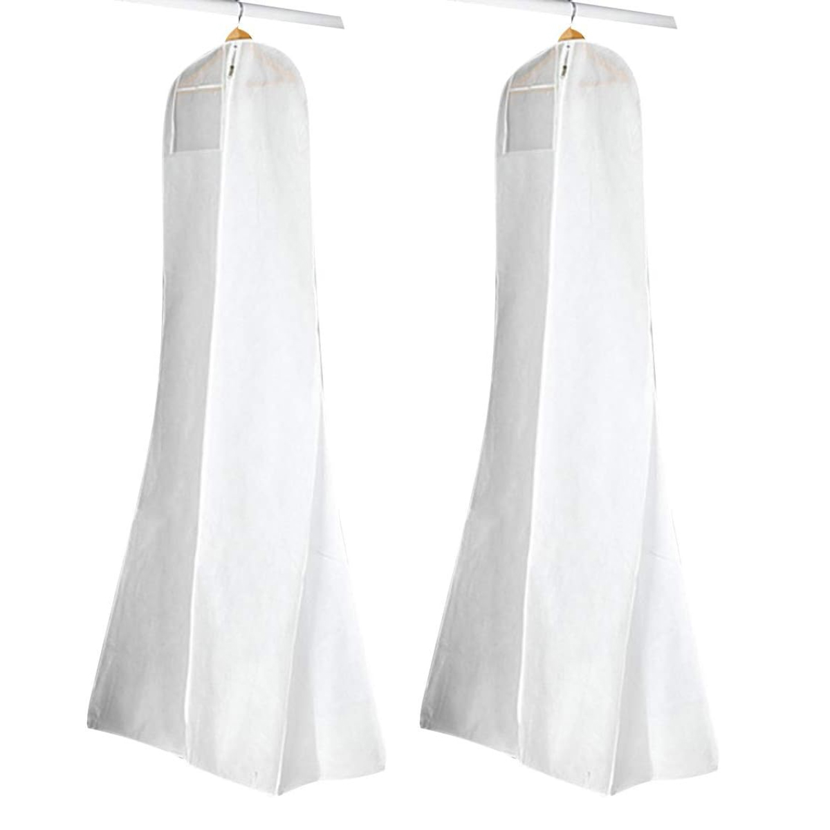 Kleidersack Für Brautkleider (160/180 Cm), 2 Farbige Kleiderschutzhüllen, Größe L Weiß