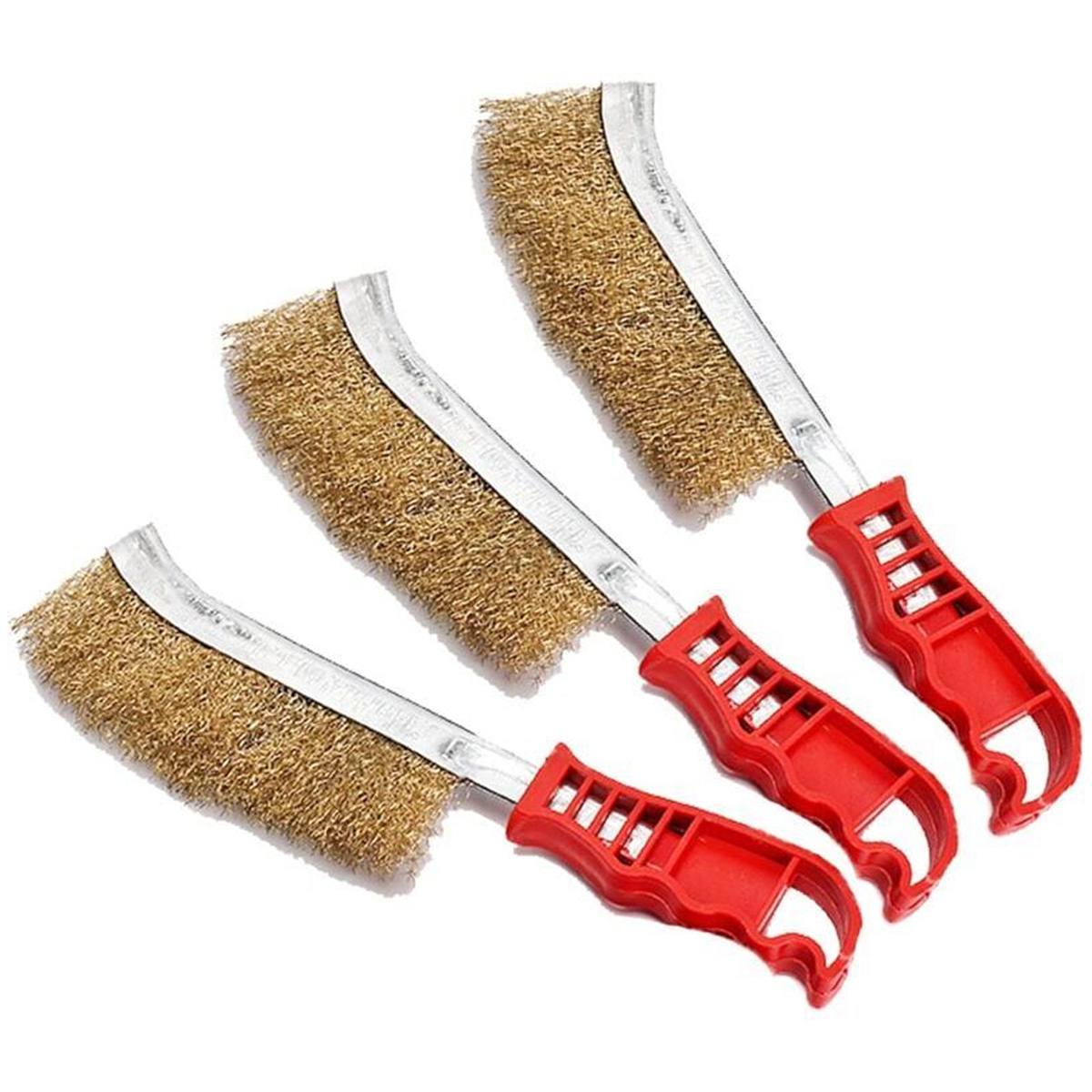 Set Aus 3 Metallhandbürsten Aus Nylon, Messing Und Edelstahl Große Messing-reinigungsbürste Für Holz Usw.