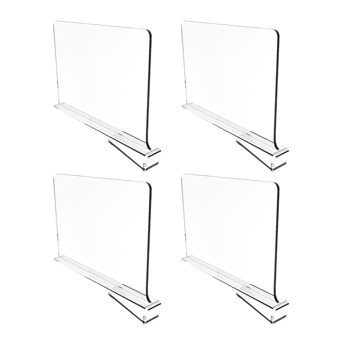 Transparente Acryl-regalteiler 30x20cm, 4er-pack Für Kleiderschränke Mit Glatter Oberfläche Und Abgerundeten Kanten Für Einfache Montage Und Ordentliche Organisation