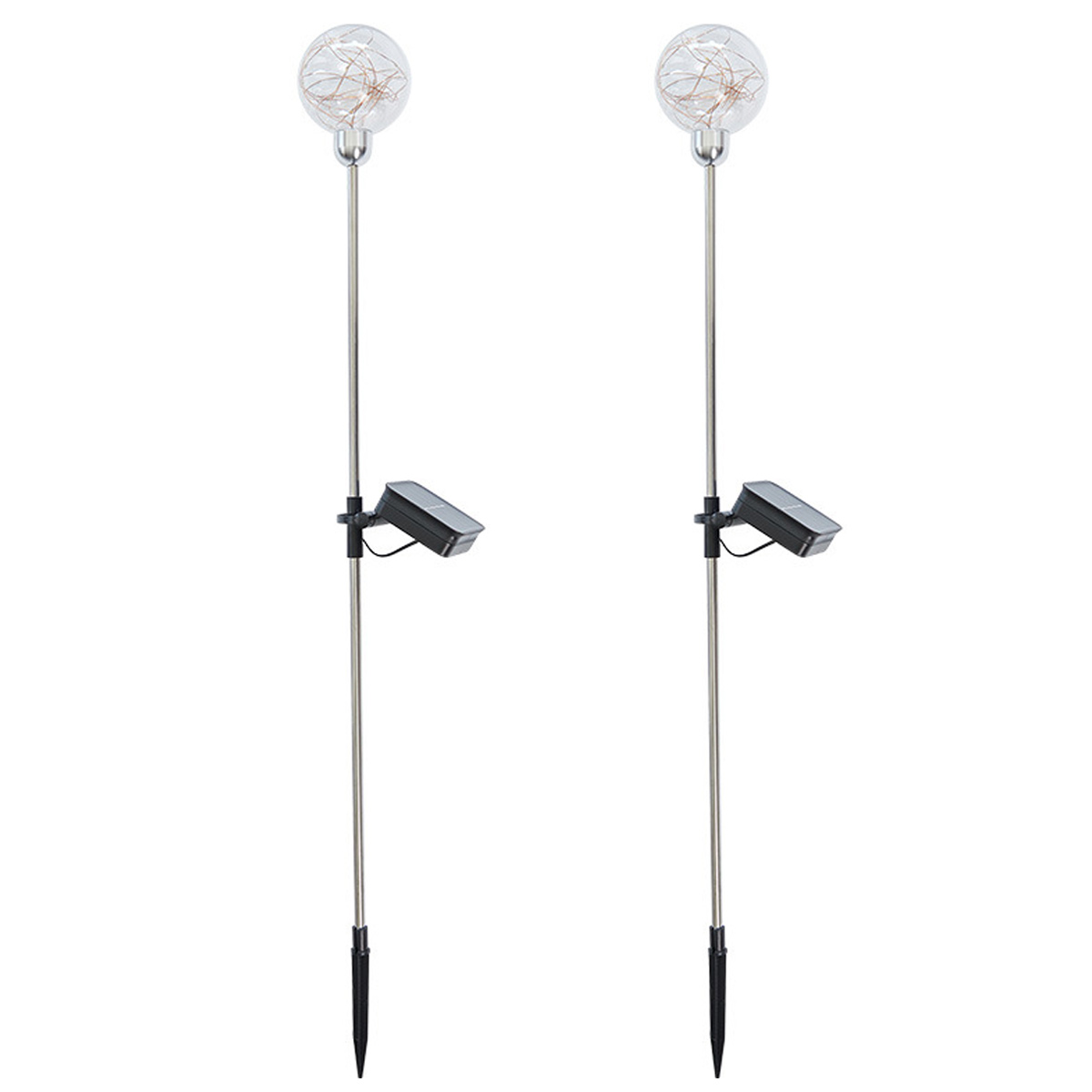 Dekorative Led-solar-gartenleuchten, 2er-set, Warmweiße Solarkugeln Für Den Außenbereich, Wasserdicht, Für Gartenwege.