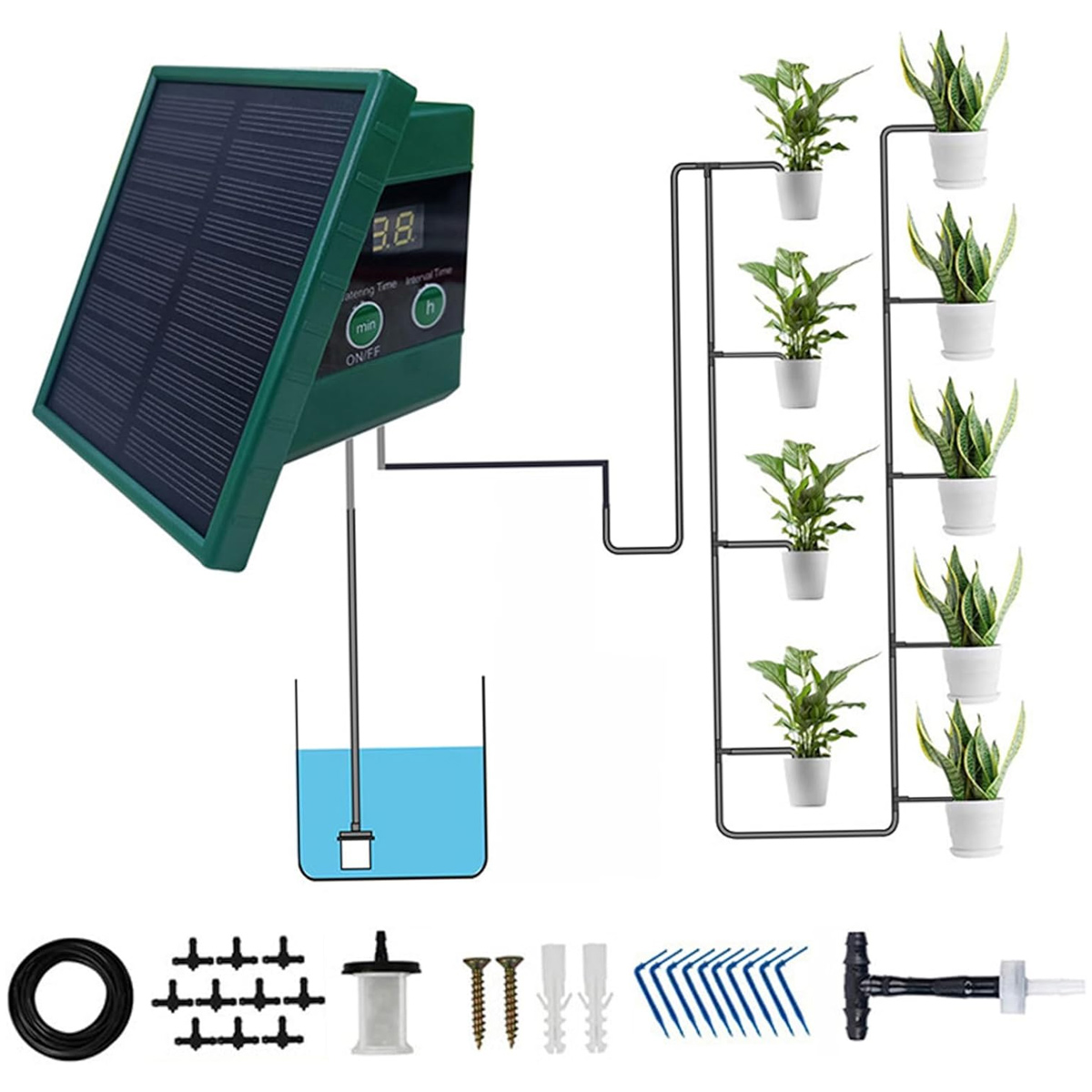Solar-tropfbewässerungssystem – Schutzart Ip65, 9 Timer-modi, 10-meter-schlauch – Bewässerungstimer