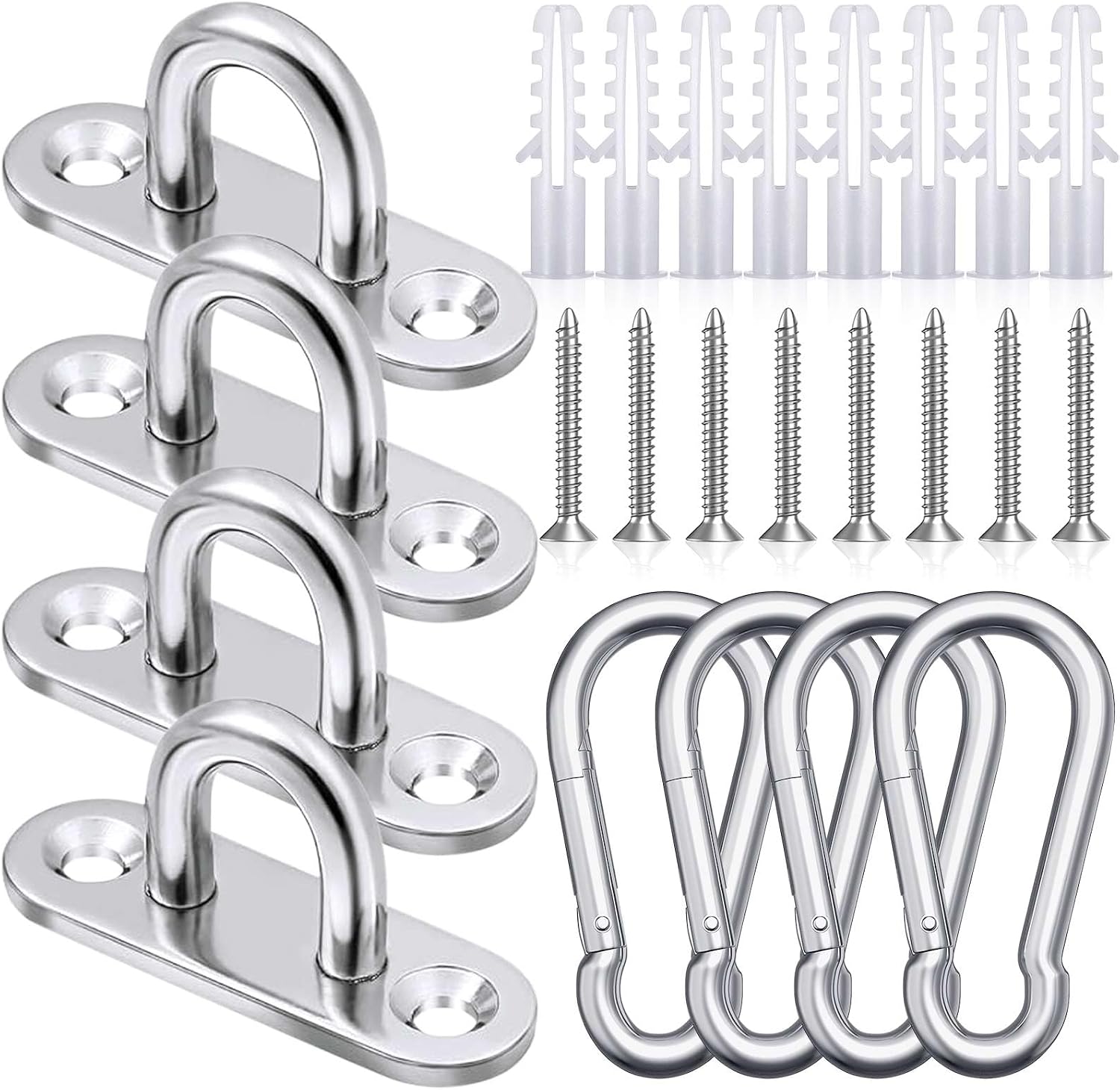 Hakenteile Aus Edelstahl, Ösenplatte Aus Edelstahl, Karabiner Für Hängematten, Yogaschaukeln, Markisen, Boote