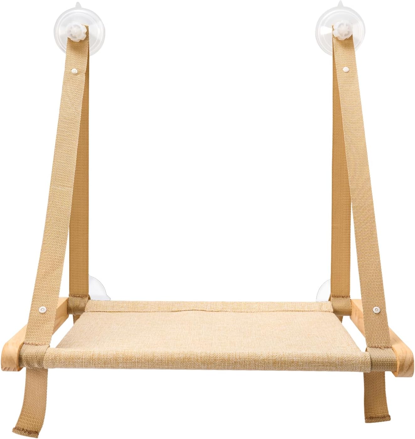 Katzen-fensterhängematte, Faltbarer Holzständer, Starker 20-kg-saugnapf, Waschbarer Stoff (50 X 38 Cm)