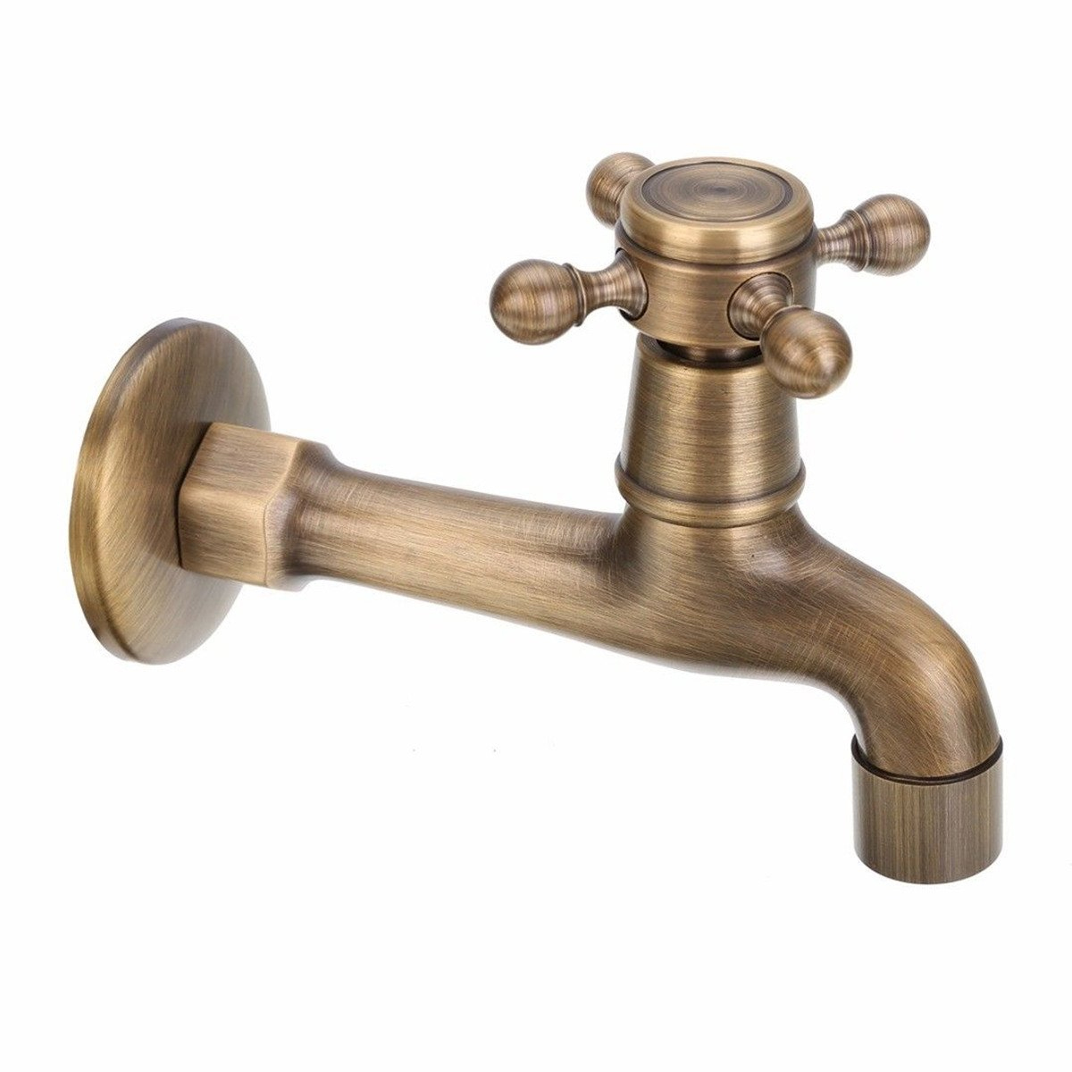Vintage-wandarmatur Für Kaltwasser Zur Verwendung In Badezimmer, Toilette, Waschbecken Und Badewanne Messingarmaturen Für Garten, Terrasse Und Balkon.