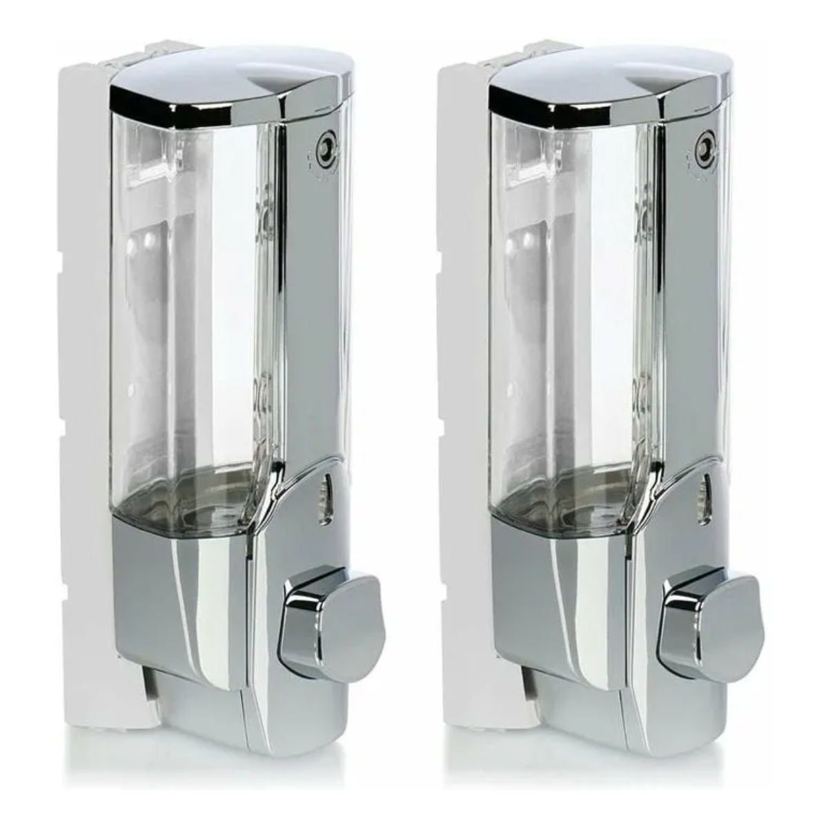 Wandmontierter, Nachfüllbarer Seifenspender (2x) Für Duschgel Und Shampoo, Verchromt