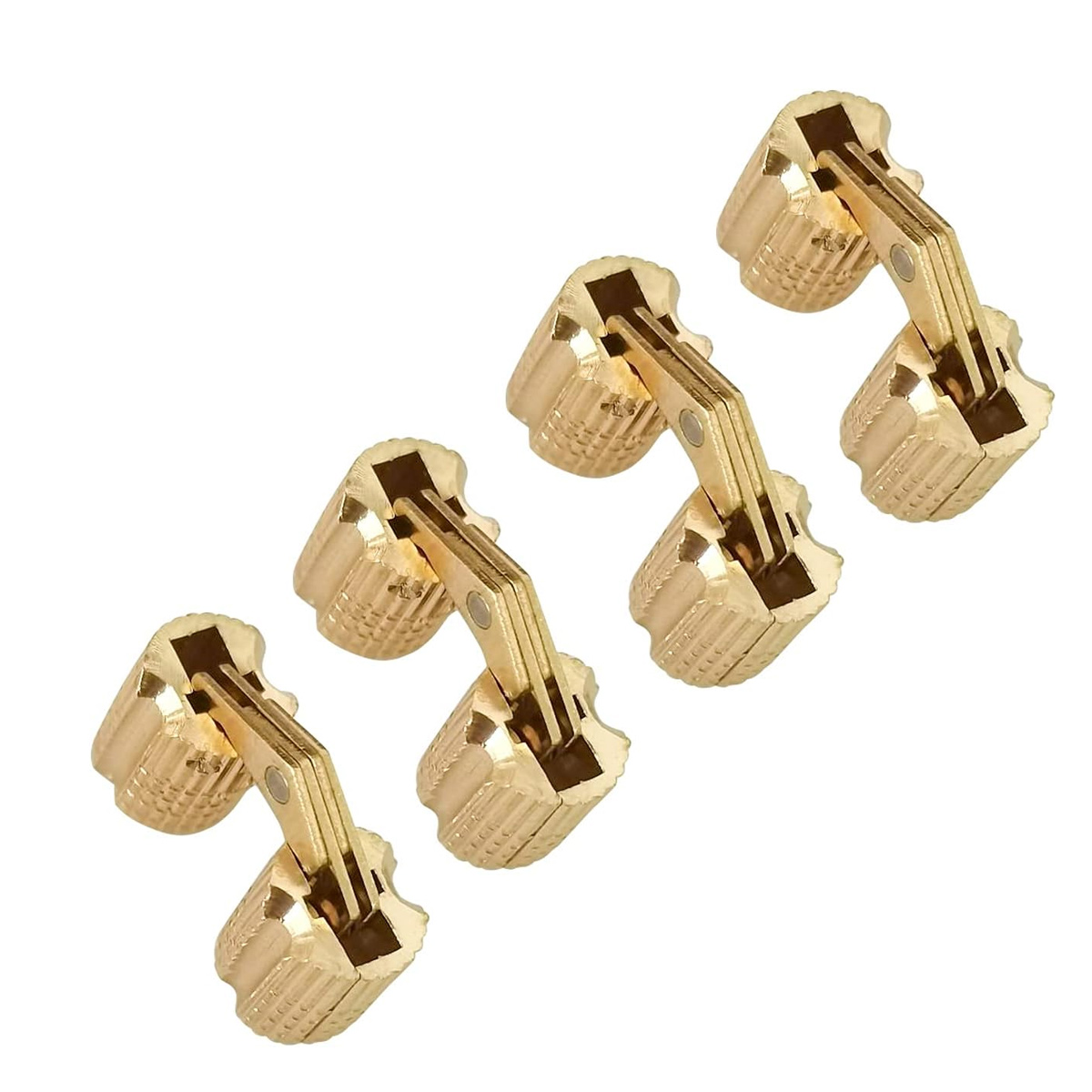 Set Mit 4 Verdeckten Messingscharnieren, 8 Mm Runde Mini-scharniere Für Holztüren
