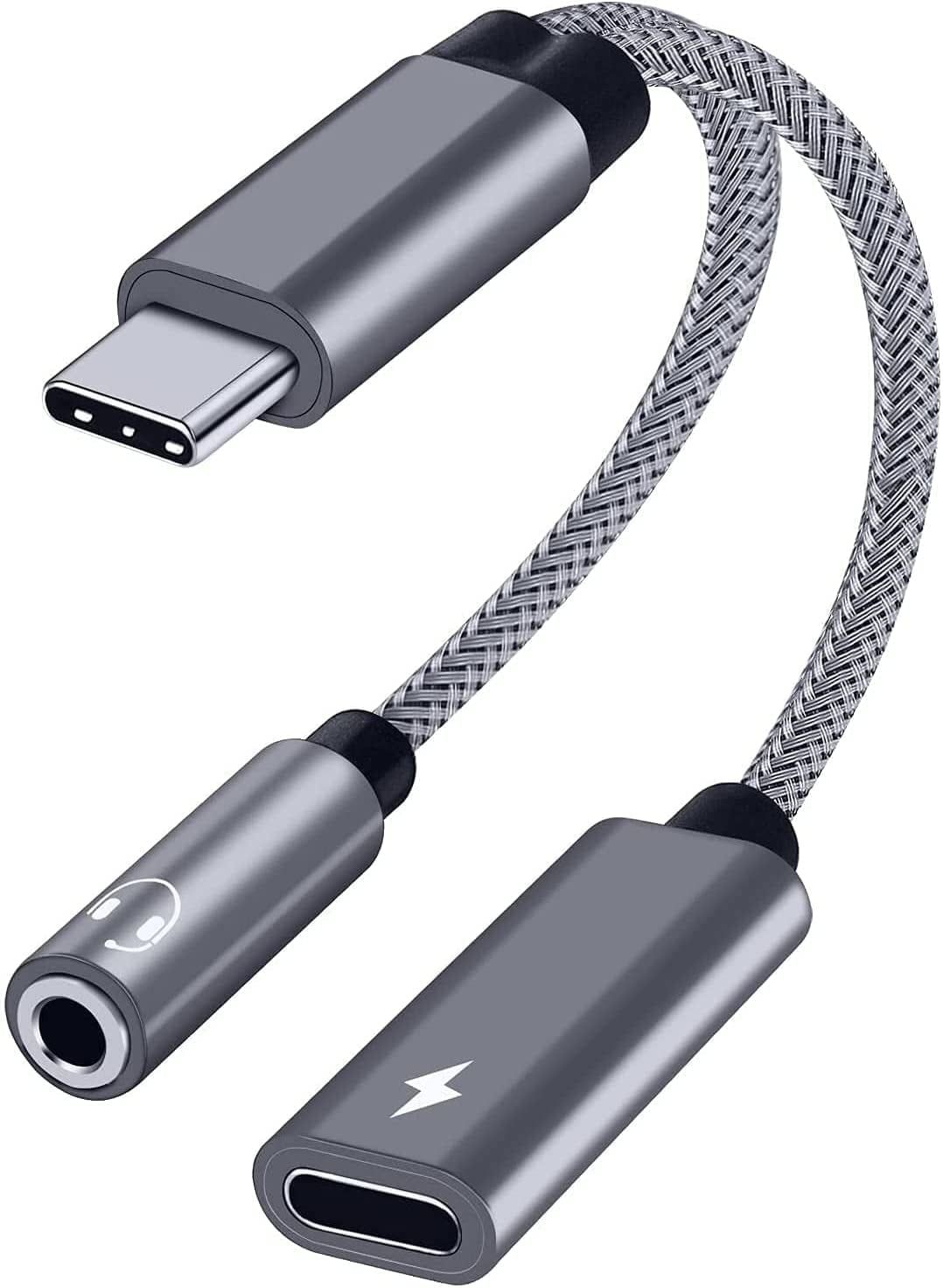 Kopfhöreradapter Kompatibel Mit Samsung Galaxy S23, Usb-c Auf Aux-eingang Mit 60w Pd-schnellladefunktion Für Stereokopfhörer Und
