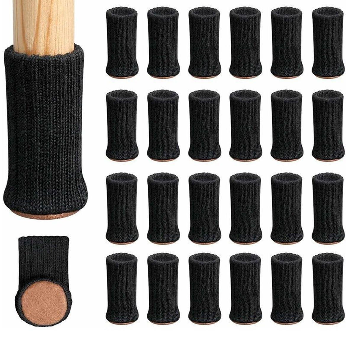 24 Stuhlbeinsocken Für Stuhlbeine, Möbelbeine, Anti-rutsch-pads, Geeignet Für Stuhlbeine Von 2,5 Cm Bis 5 Cm Durchmesser