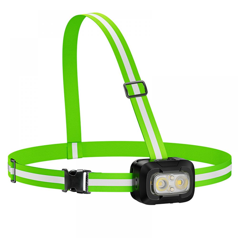 500 Lumen Lauflicht Mit Reflektoren, 7 Leuchtmodi Und Um 45° Verstellbarer Brustleuchte, Wasserdicht Nach Ipx4, Ideal Für...
