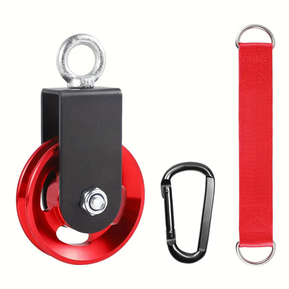 90-mm-flaschenzugsystem – 300 Kg Tragkraft – U-halterung/karabiner/gurte – Selbstbau-fitnessstudio