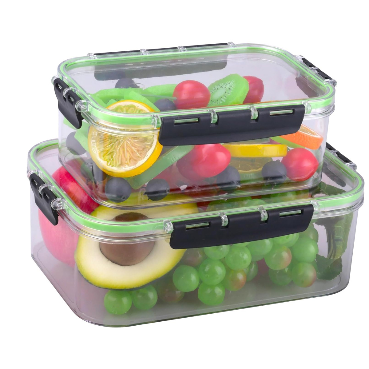 Küchenaufbewahrungsbehälter (1000 Ml + 1900 Ml), Bpa-frei, Kühlschrank- Und Gefriergeeignet, Inklusive Deckel