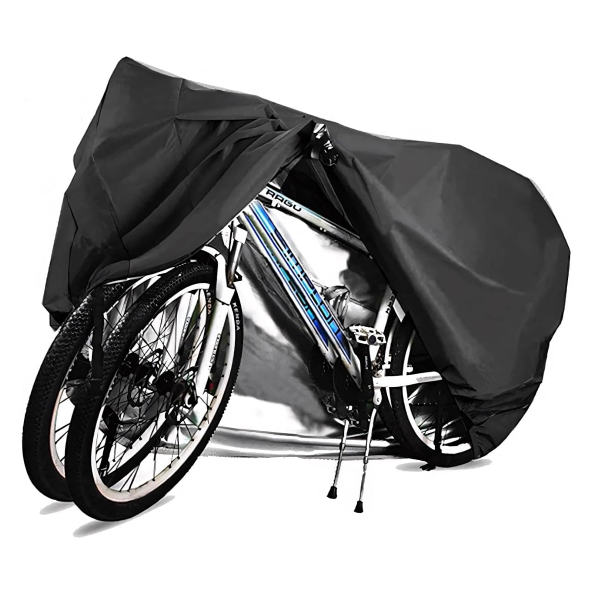 Wasserdichte, Atmungsaktive 210d-fahrradabdeckung Für 2 Fahrräder, Outdoor-fahrradabdeckung Mit Verriegelungsösen.