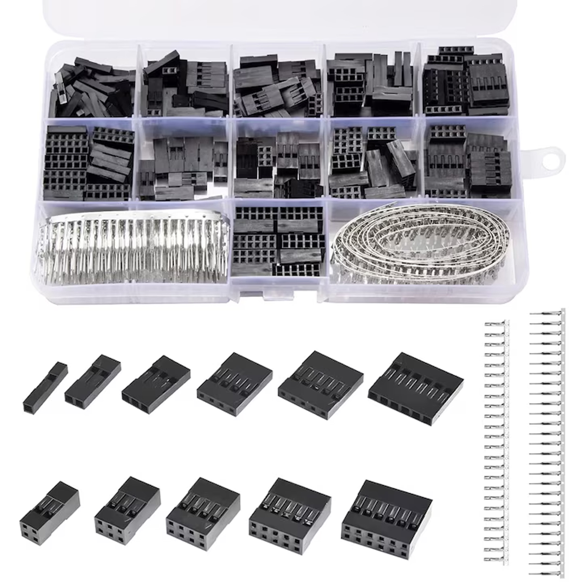 620 Dupont Gummi-steckverbinder, Stecker Und Buchse, Mit Anschlusskasten Und Crimpwerkzeug.