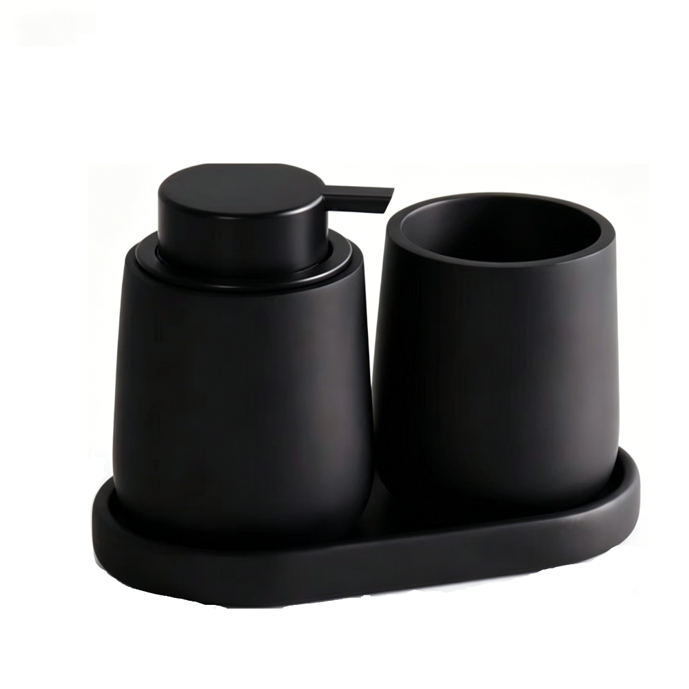 Eluno Tesero Badezimmer-set Mit Soft-touch-oberfläche, 3-teiliges Badezimmer-accessoire-set Bestehend Aus 1 X Seifenspender, 1 X Becher Und 1