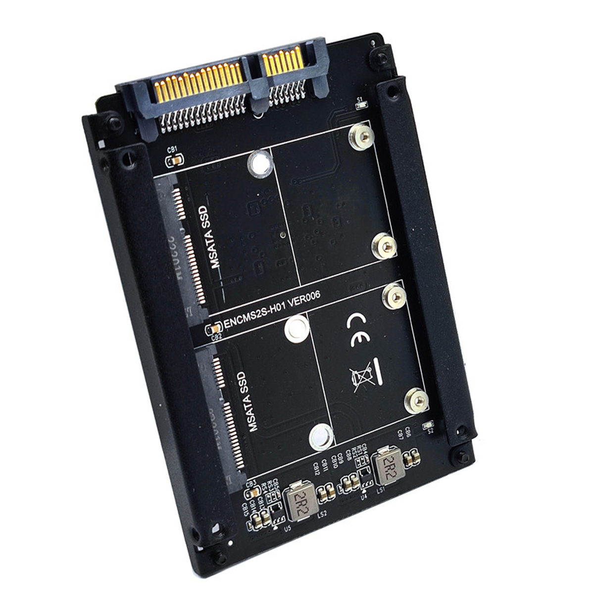 2,5-zoll-sata-kombi-festplattengehäuse Mit Zwei Mini-sata-ssd-karten, Msata Cy Und Raid-0-jbod-brücke