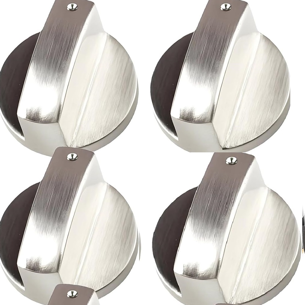 Set Mit 4 Ersatzknöpfen Aus Versilbertem Metall, 8 Mm, Für Gasherde, Drehknöpfe