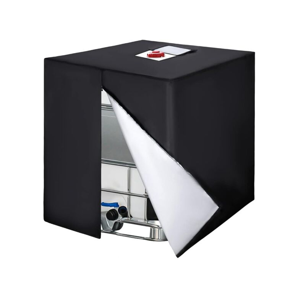 Ibc-tankabdeckung (1000 L), 420d-wassertankdeckel, Uv-beständige Tankabdeckung, Ibc-tankschutzabdeckung Mit Verschluss