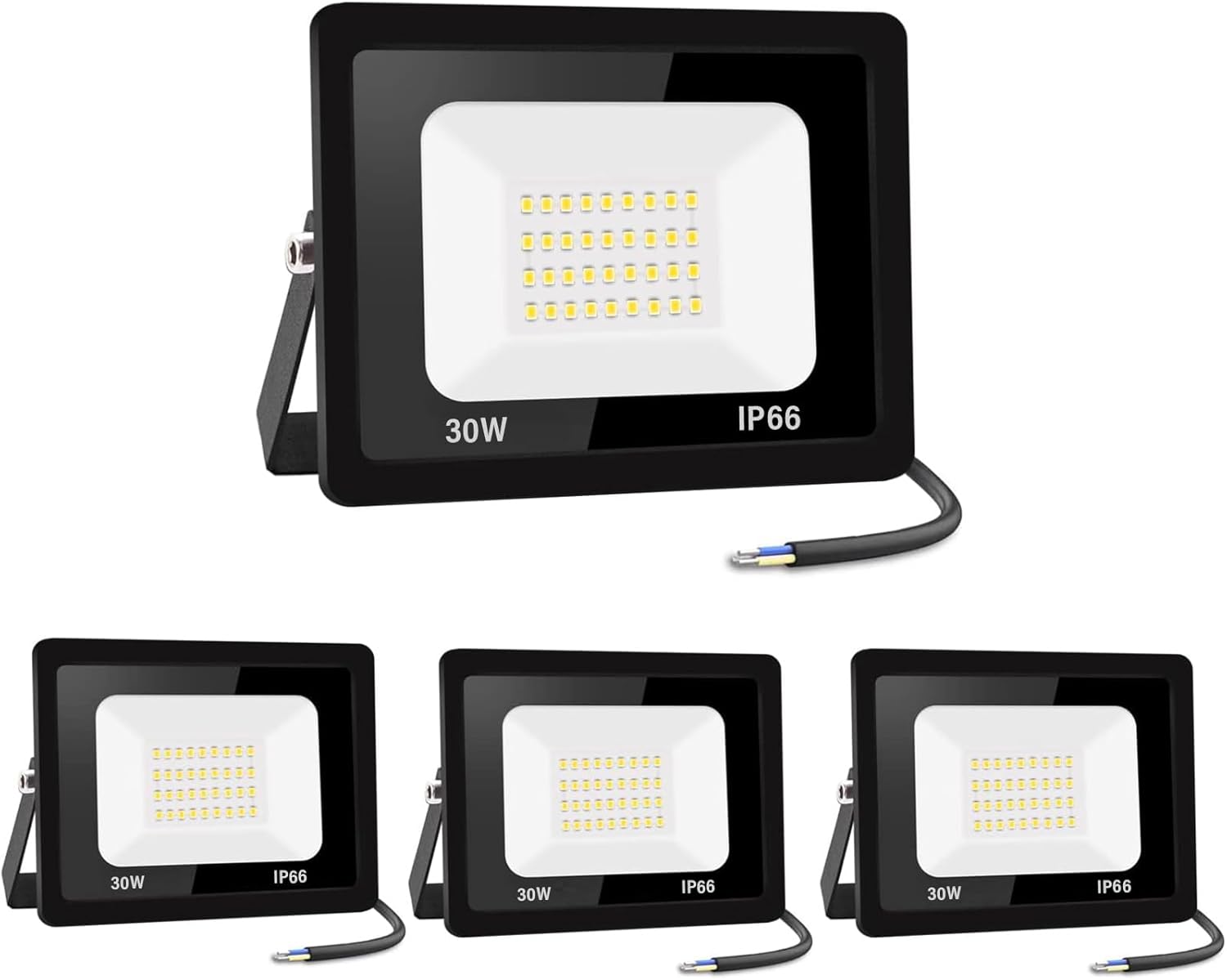 Set Mit 4 Little Apple 30w + 3000k Wasserdichten Außenflutern Und Lampen - Set Mit 4 Little Apple 30w + 3000k Wasserdichten Außenflutern Und Lampen