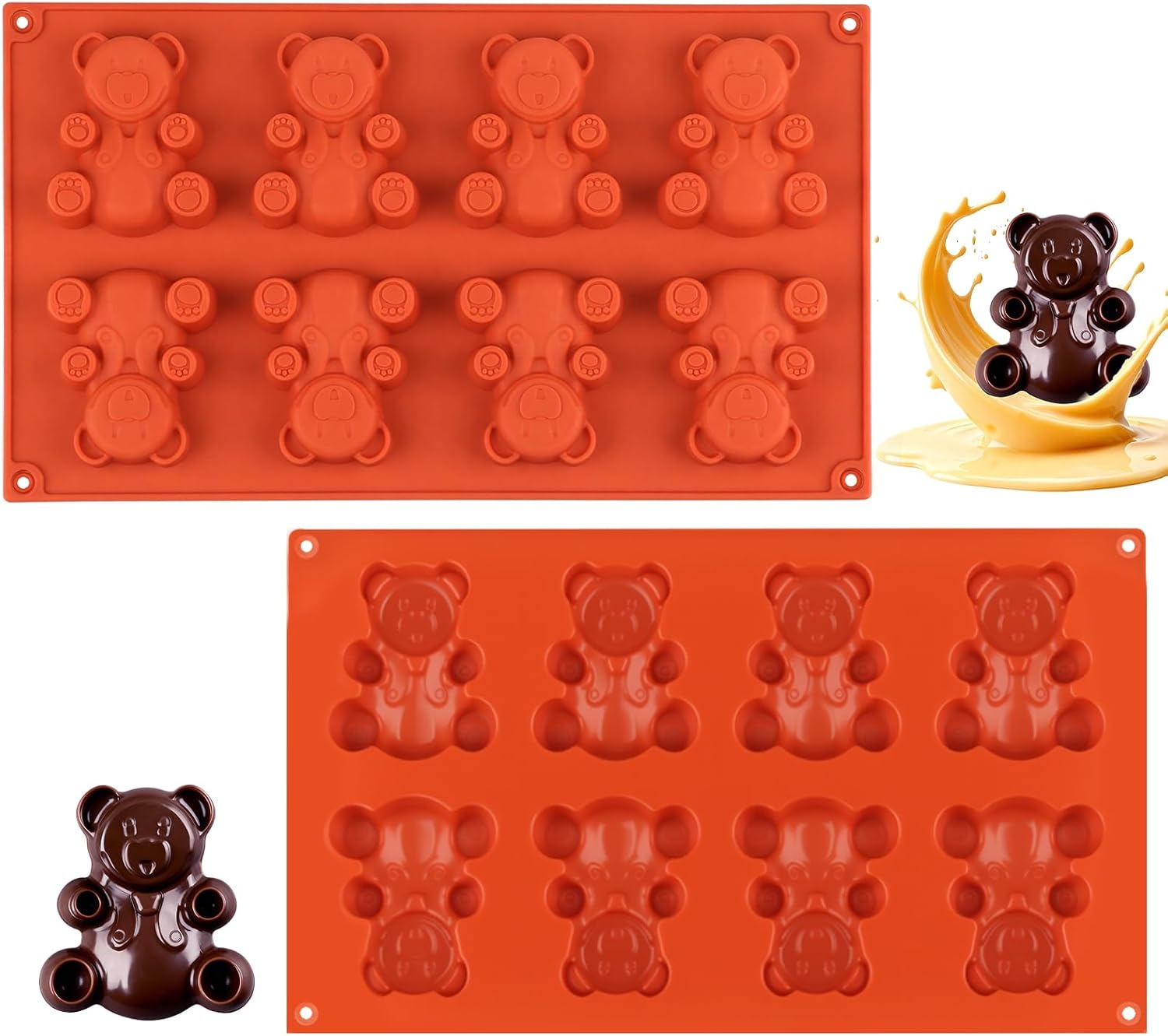 Silikon-formen Für Marshmallow-bären, 8-teiliges Set, Mini-marshmallow-schokoladenkuchen, Bpa-frei, Backtemperatur: -40 °c Bis 230 °c