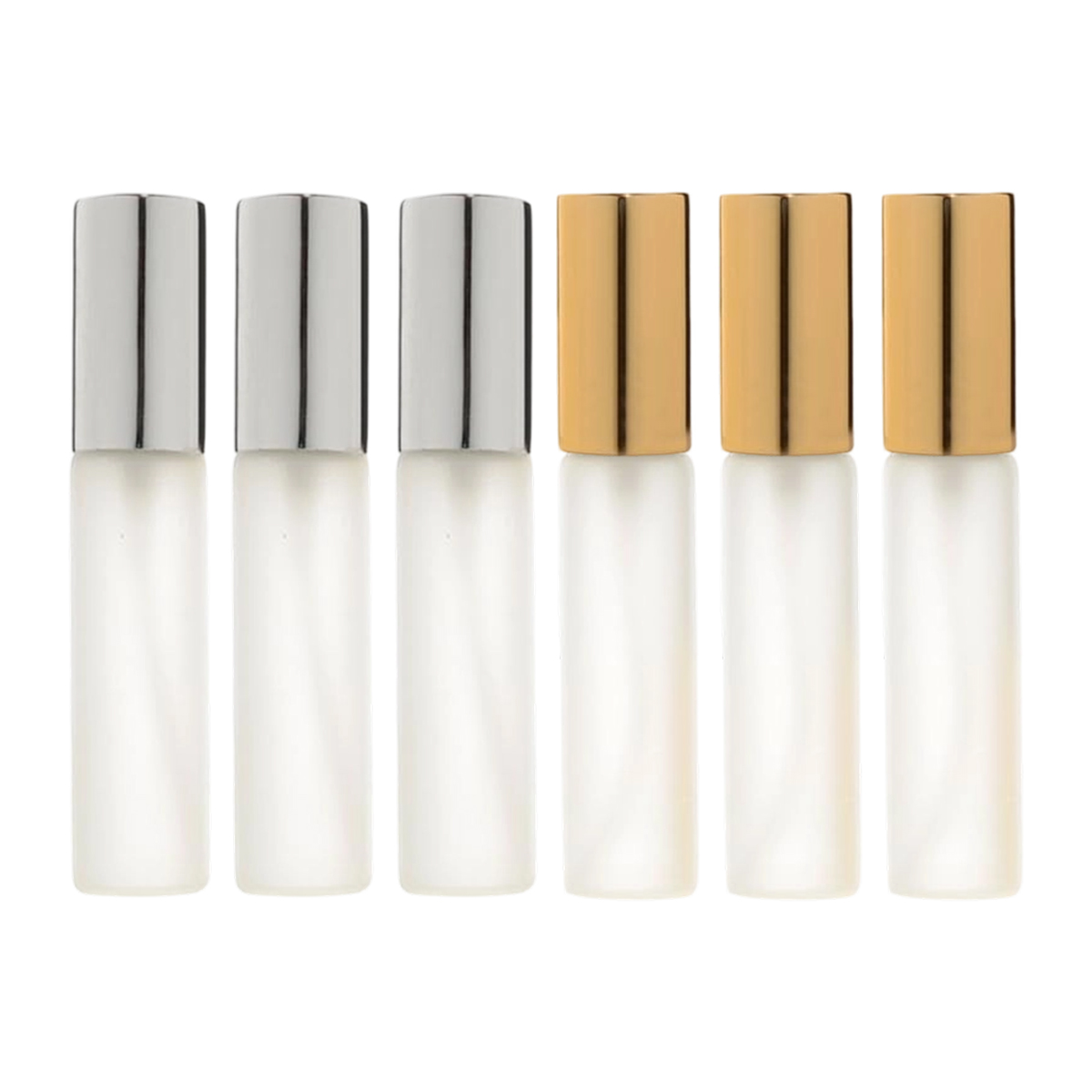 Set Mit 6 Mattierten Glas-parfümzerstäubern, Je 10 Ml – Leer – Feiner Sprühnebel – Weihnachtsgeschenk – 2 Pipetten