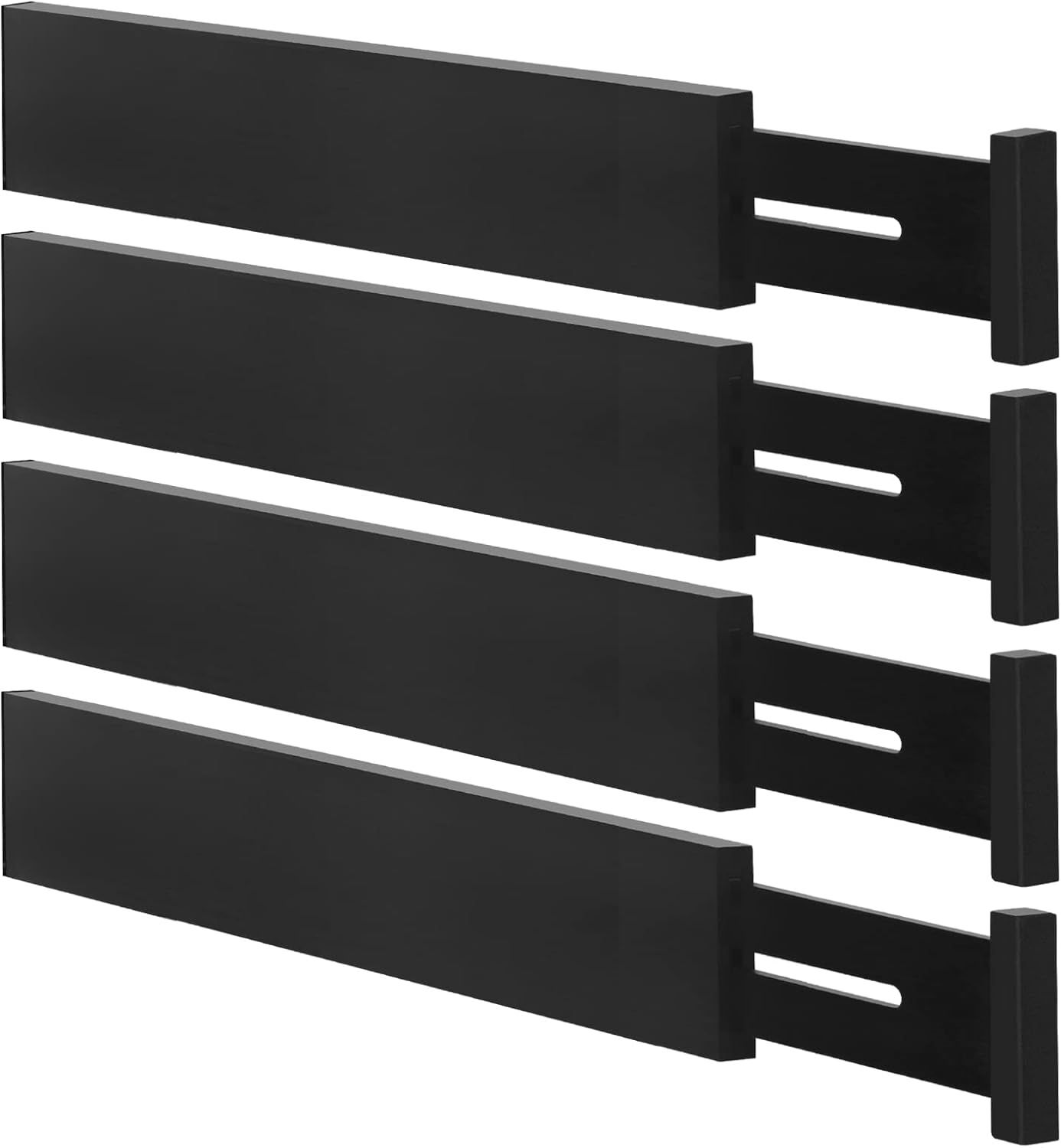 4er-set Schubladeneinsätze, Bambus, Verstellbar Von 30,5 Bis 43,2 Cm, Gummifüße, Küche, Schlafzimmer