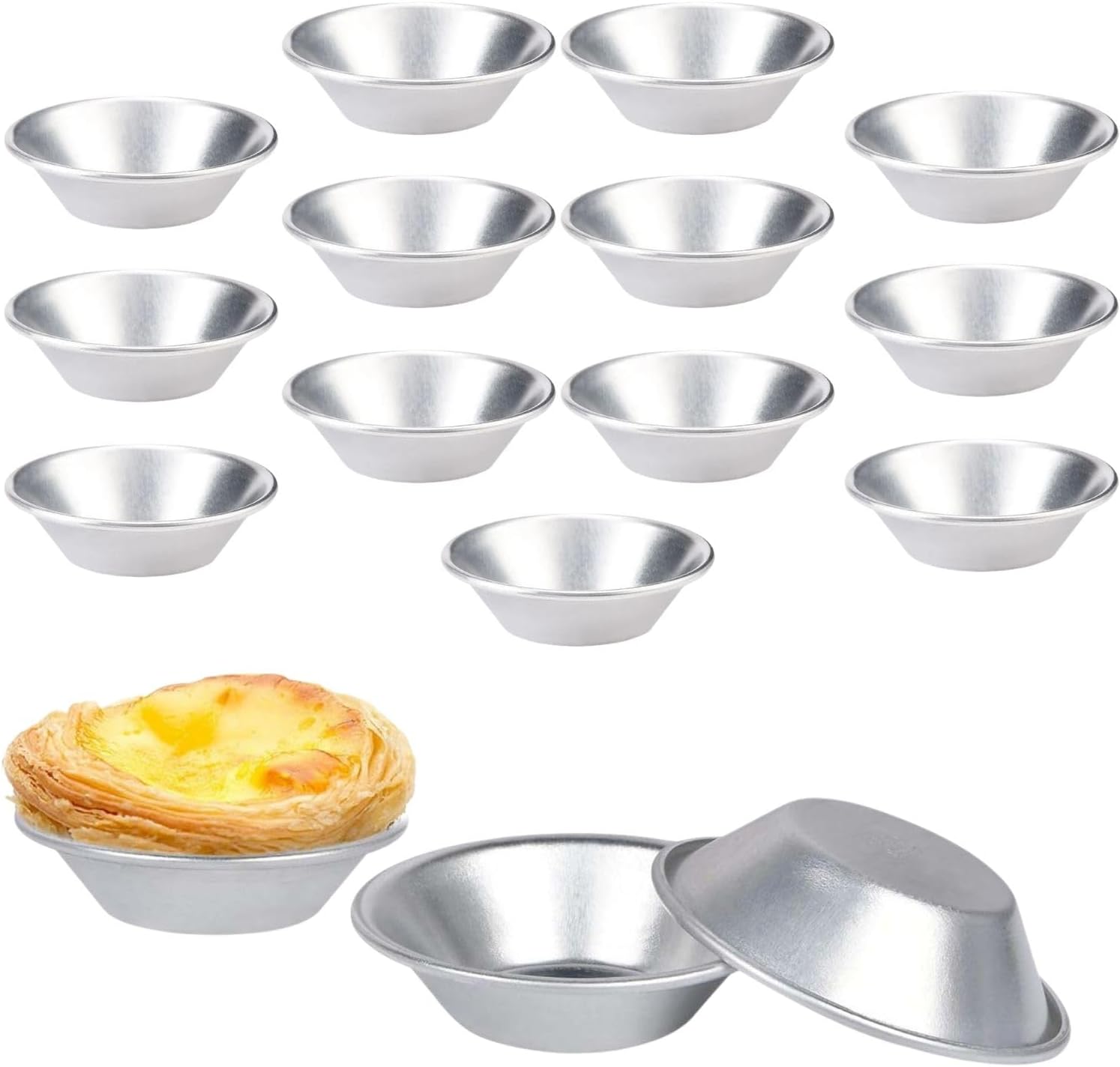 Set Mit 16 Tartelette-förmchen, Aluminium, Antihaftbeschichtet, 7,5 X 4 X 2 Cm, Backen, Haushalt Und Gastronomie