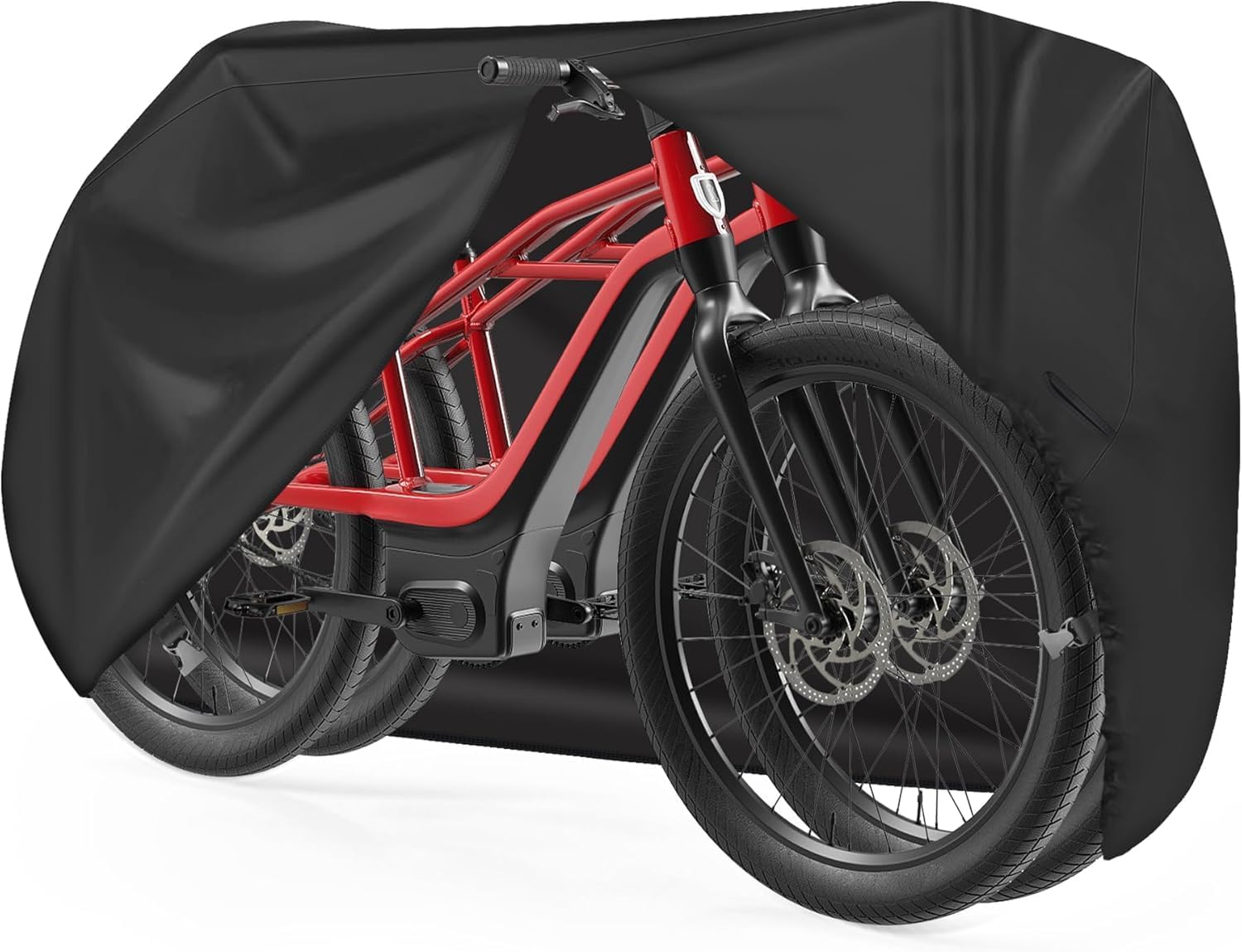 Fahrradabdeckung 208,3 X 96,5 X 119,4 Cm, 600d Wasserdicht, Für 2 E-bikes, Mountainbikes Oder Rennräder Mit Schnallen