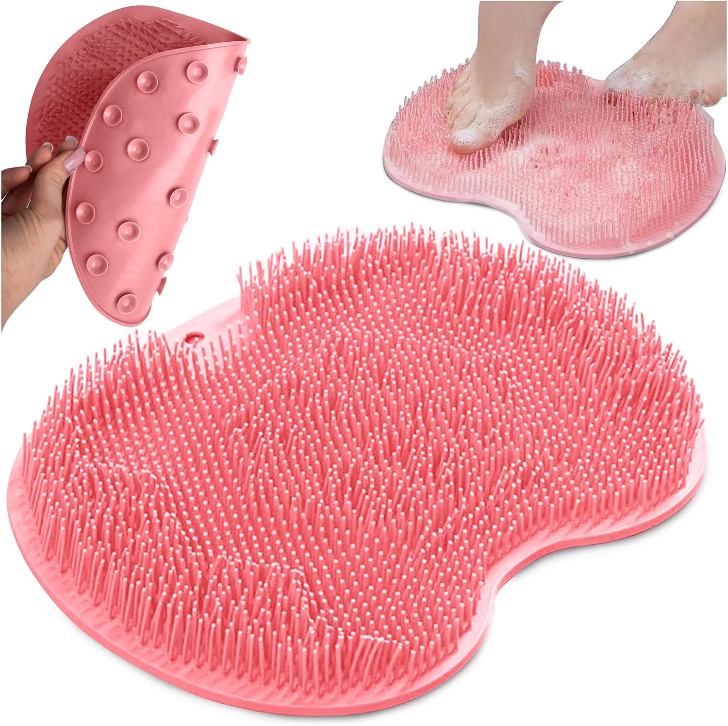 Massagematte Aus Silikon Mit Saugnäpfen, Fuß- Und Rückenbürste Für Dusche Und Badewanne