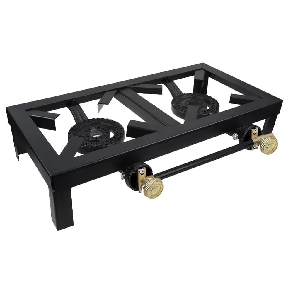 Zweiflammiger Propangas-/lpg-kocher Mit Kochplatte Für Outdoor-camping - Zweiflammiger Propangas-/lpg-kocher Mit Kochplatte Für Outdoor-camping