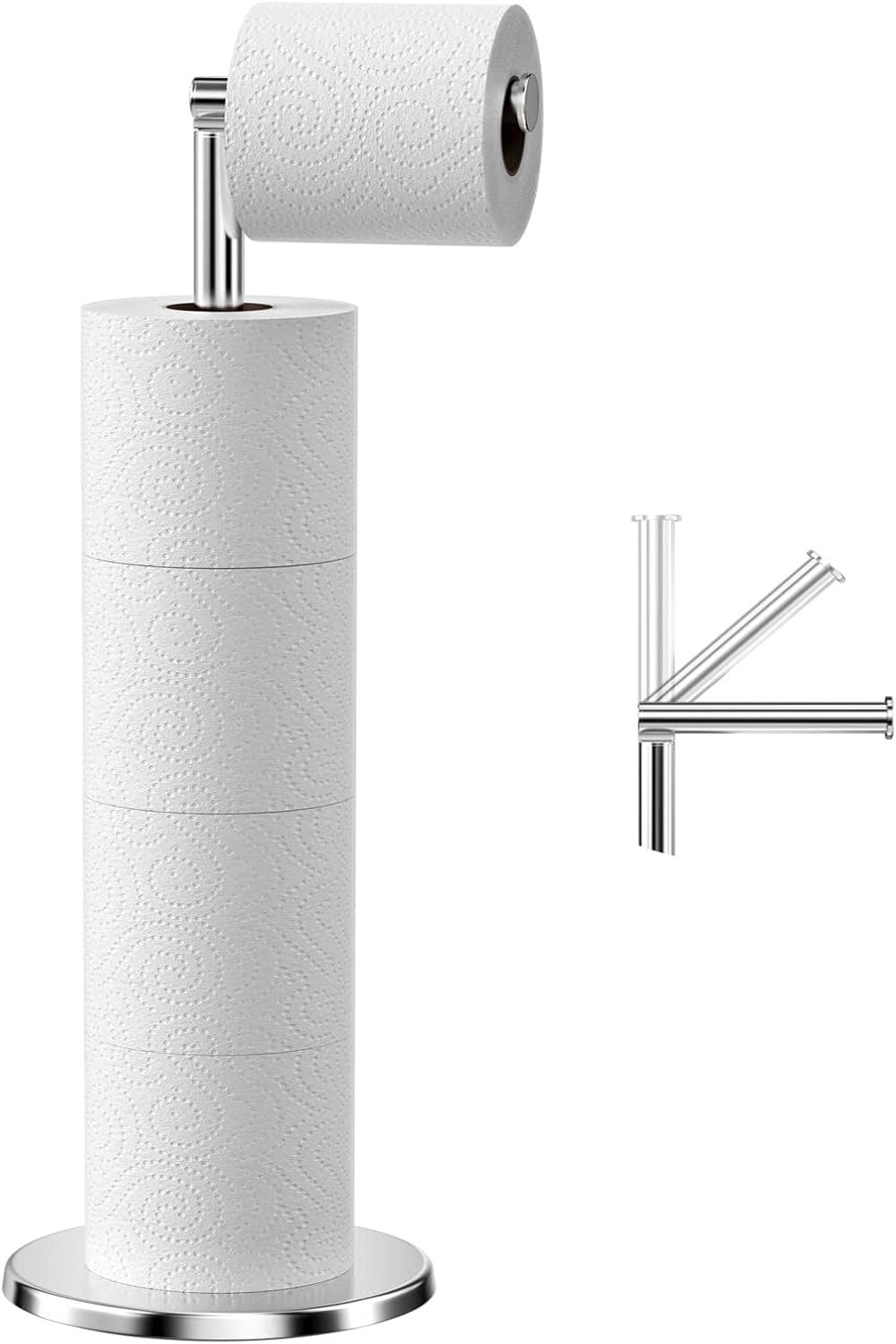 Freistehender Toilettenpapierhalter, Edelstahl, Schwerer Sockel, Faltbar, Badezimmer