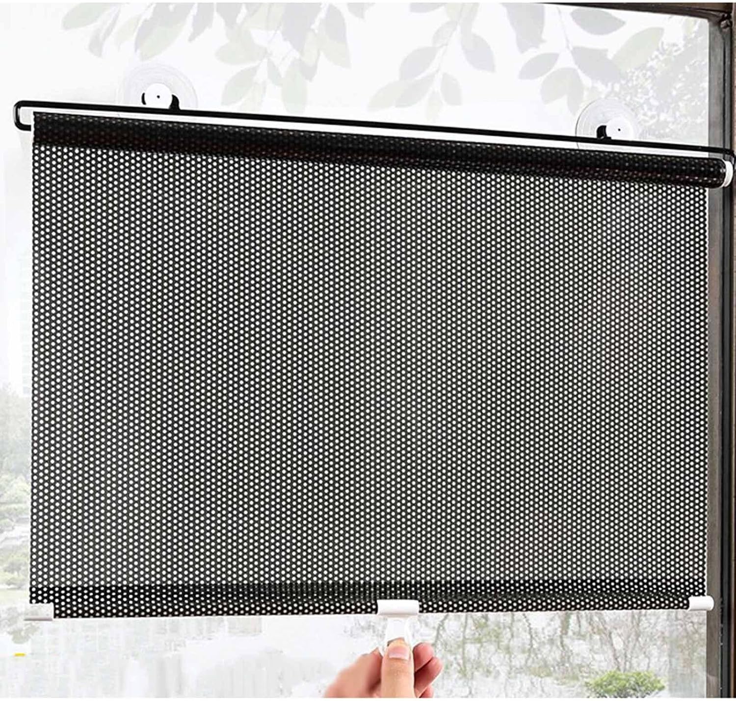 1 Stück – Sonnenschutz, Fensterschutz Und Wärmeschutzvorhang Aus Schwarzem Netzgewebe (68 X 125 Cm).