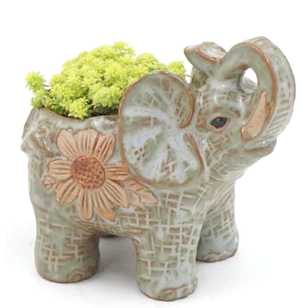 Keramik-elefantentopf, Kaktus- Und Sukkulenten-blumentopf, Mini-gartenpflanzgefäß