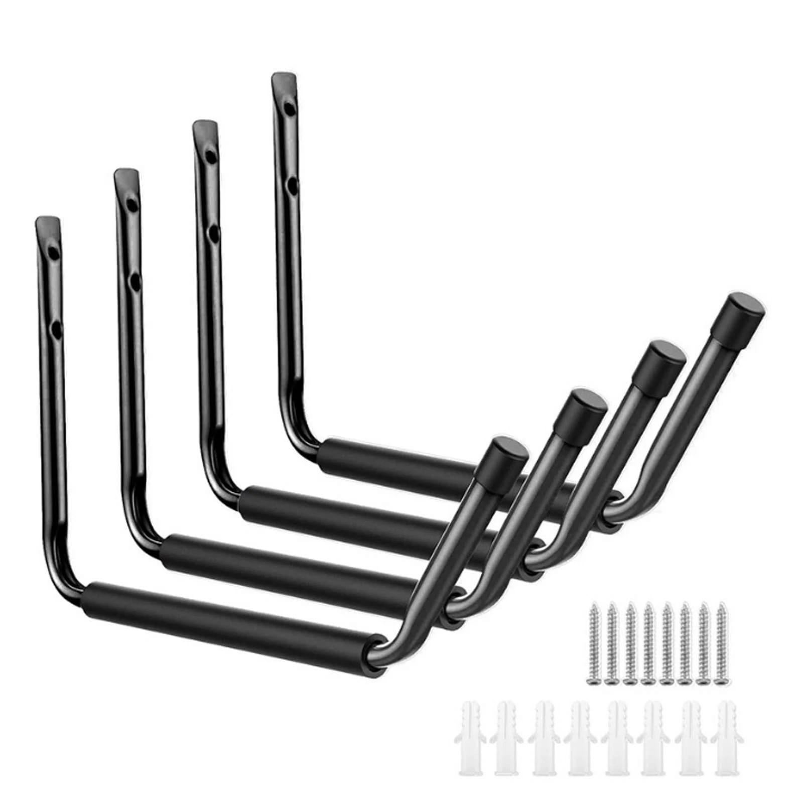 Set Mit 4 Robusten Garagenhaken Aus Metall - Set Mit 4 Robusten Garagenhaken Aus Metall