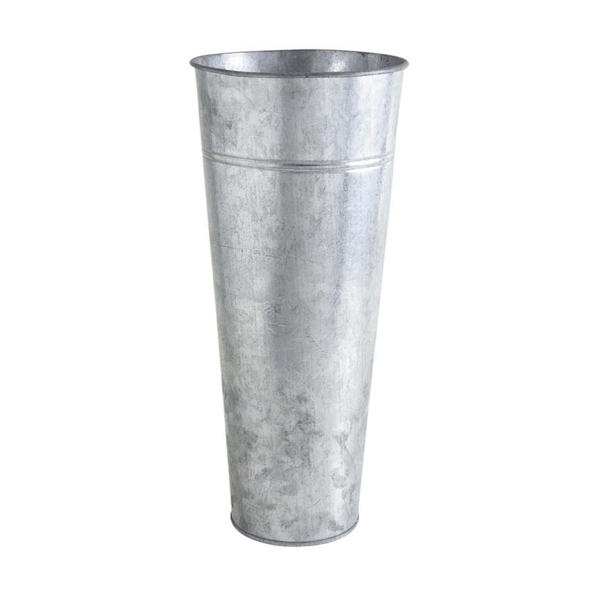 Schwere Zink-gartenvase 40 Cm, Schmiedeeisernes Becken Für Blumenarrangements, Verzinkter Eisenblumentopf, Hohe Vase