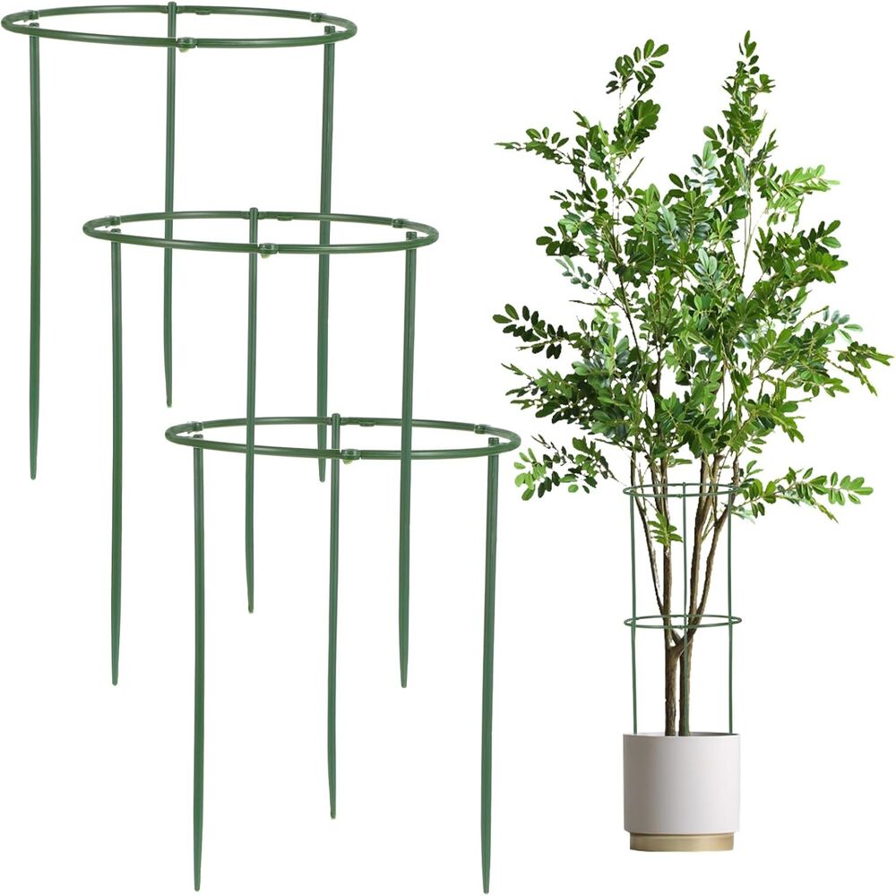 Set Aus 3 Halbrunden Pflanzenstützen, Stapelbar In 3 Ebenen, Gartenblumenständer, Zimmerpflanzenkäfig