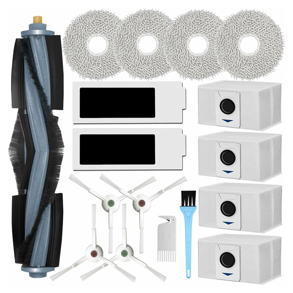 Zubehör Für Den Ecovacs Deebot T20 Omni / T20 E Omni Staubsauger: 1 Hauptbürste, 4 Seitenbürsten, 4 Wischpads, 2 Filter