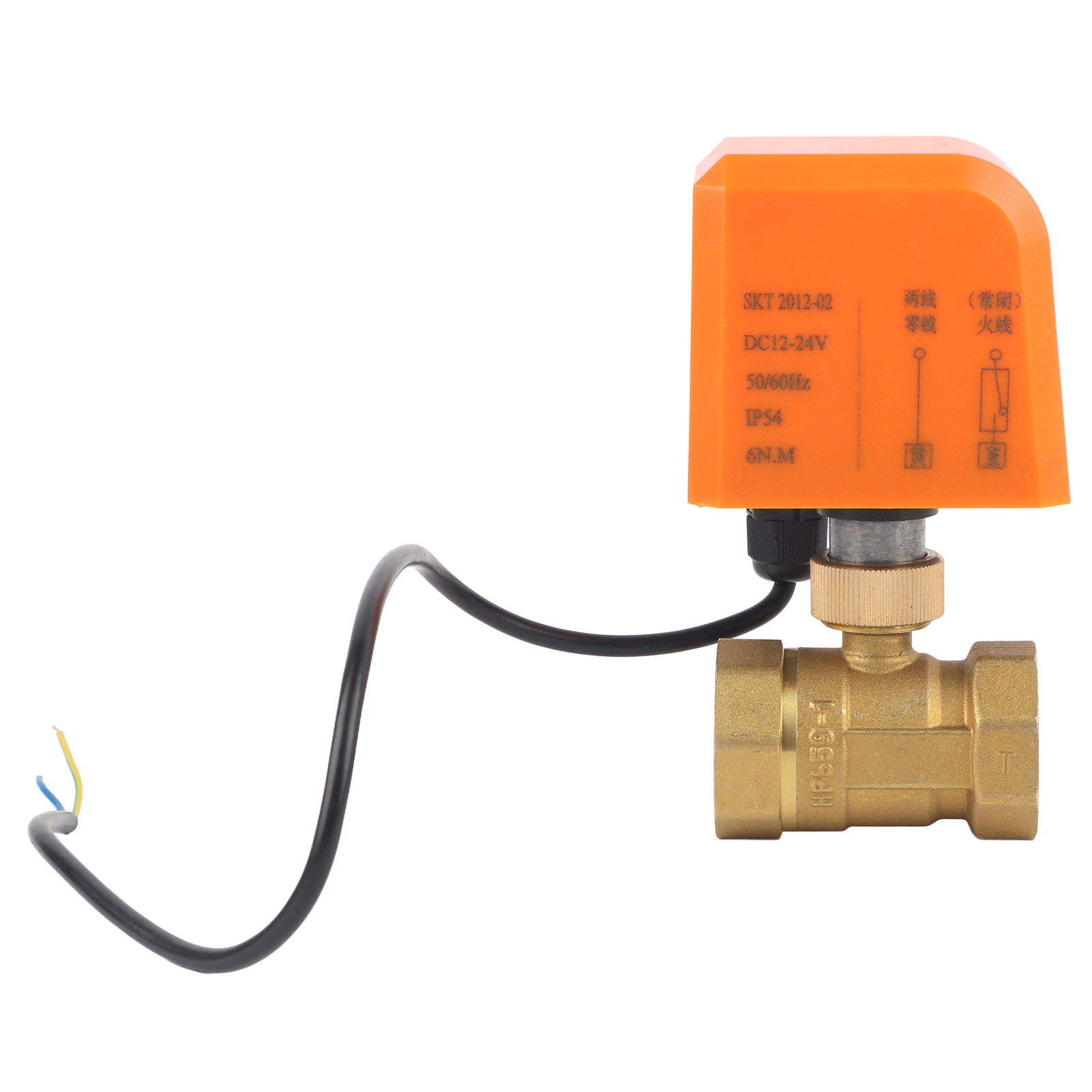 Elektrisches Kugelventil, 2-adrig, Messing, Motorisiert, Mechanisches Gerät, Dc 12/24 V, Dn25