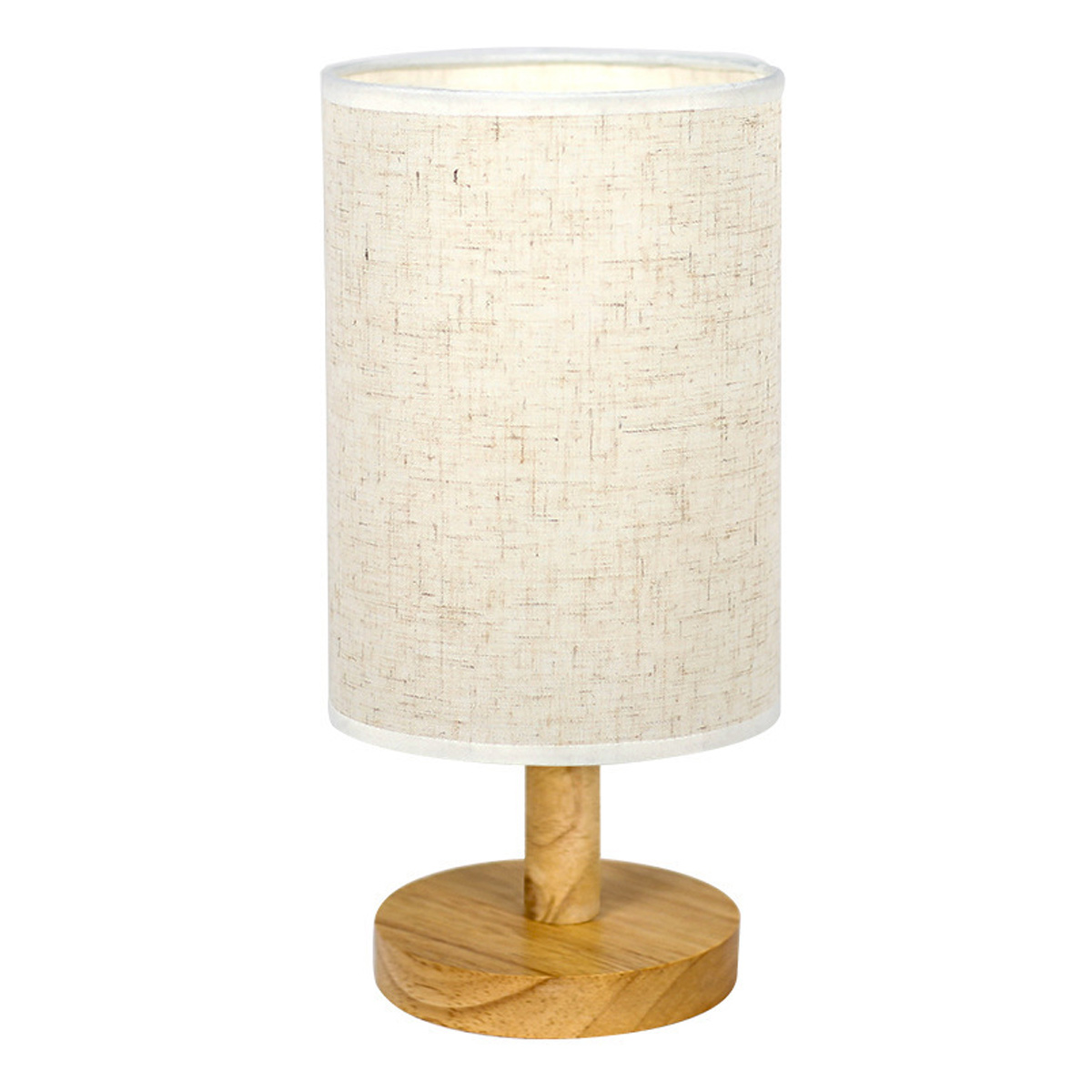 Paveos Schreibtischlampe, Dimmbare Nachttischlampe (3 Stufen), Geeignet Für Schlafzimmer, Wohnzimmer, Büro, Massivholz, Lampenschirm