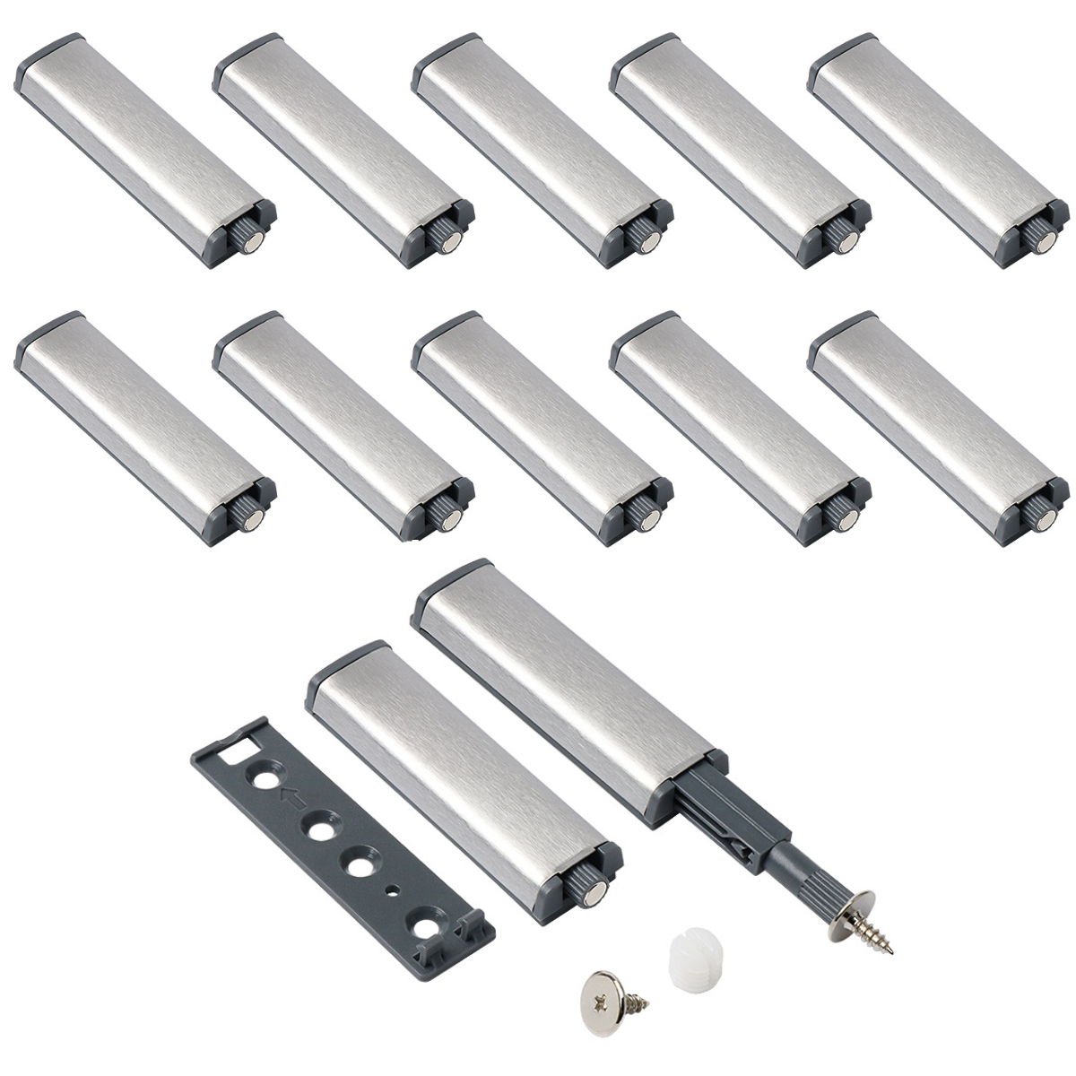 10 Stück Magnetische Tür- Und Schrankriegel Mit Druckfunktion, Dämpfer Für Schrankschubladen, Zum Öffnen Und Schließen Der Tür