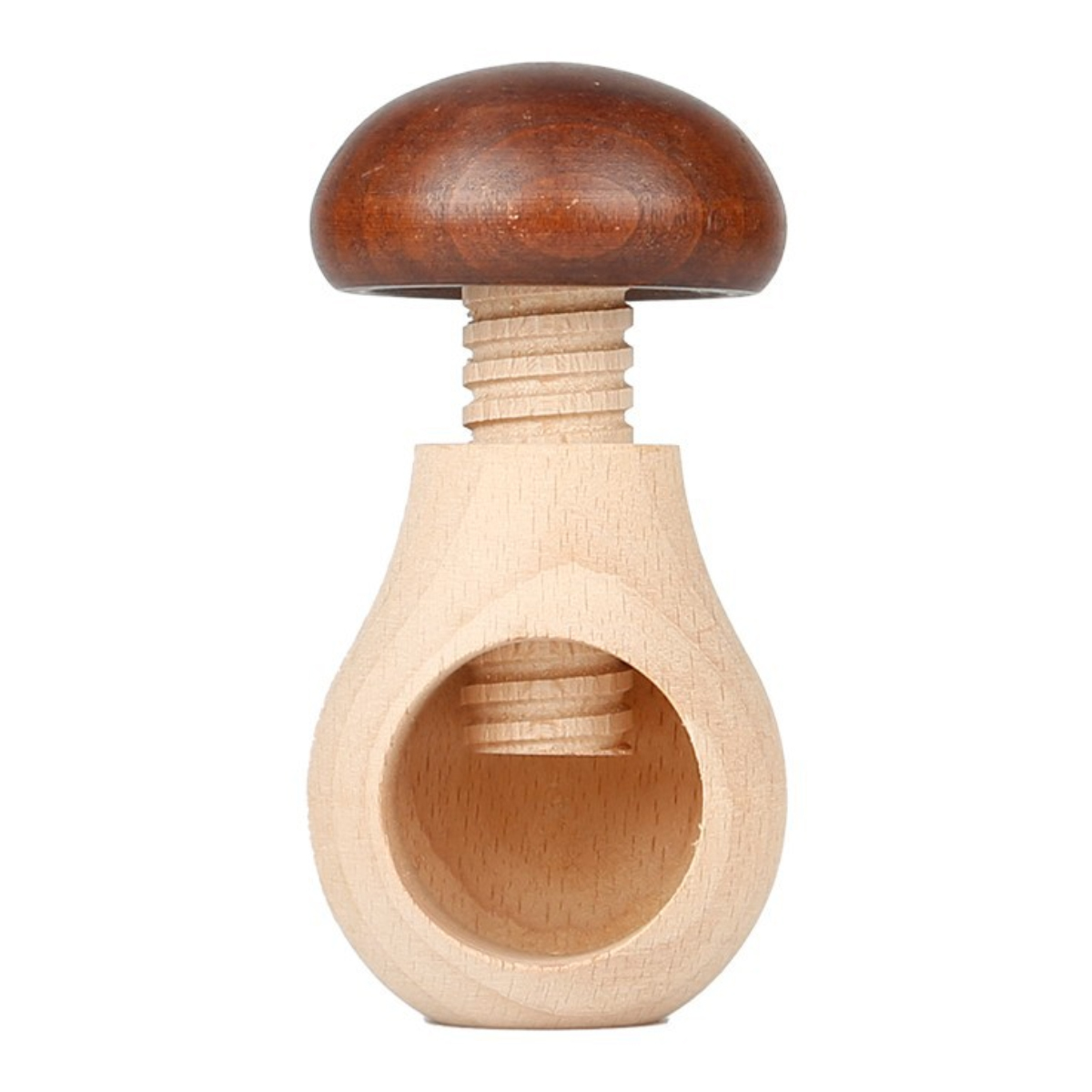 Nussmühle Aus Buchenholz In Pilzform, 10 X 6 Cm, Mit Schraubmechanismus, Manuell, Langlebig, Für Die Küche