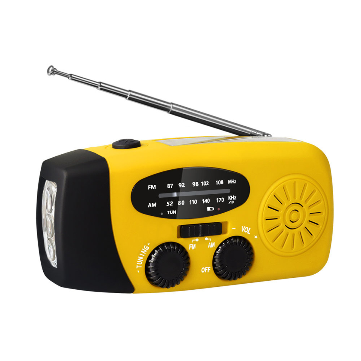 Notfallradio Mit Solarantrieb, Seismisches Set, Kurbelantrieb, Autark, Am/fm/wb, Kurbel-überlebensradio, Led-taschenlampe, Externer 2000-mah-akku