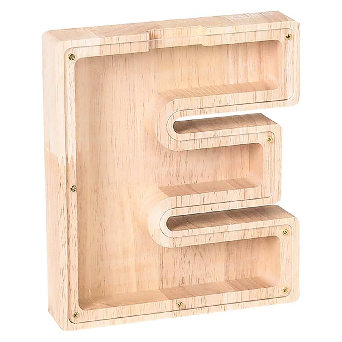 Spardose Aus Holz In Form Des Buchstabens E, Elegantes Design, Personalisierte Aufbewahrungsmöglichkeit, Perfektes Geschenk Für Zuhause