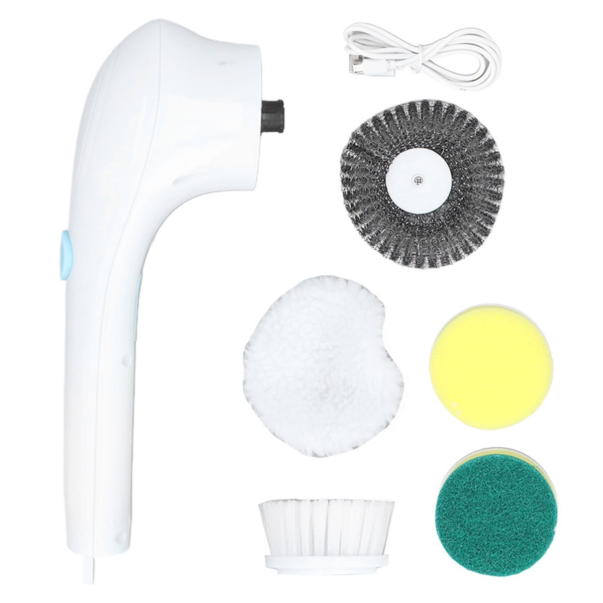 Multifunktionale, Rotierende Elektrische Reinigungsbürste, Tragbar Und Ipx7 Wasserdicht, Kabellos Und Per Usb Aufladbar.