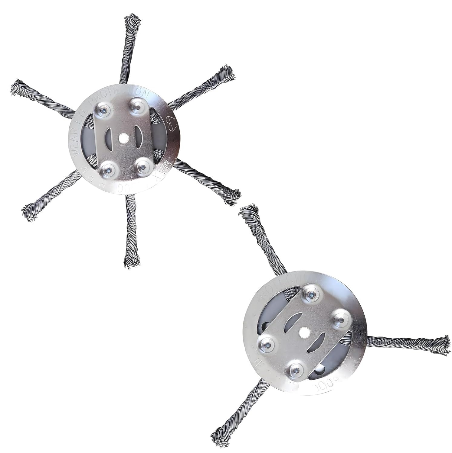 Set Mit 2 Stahldraht-unkrautbürsten Für Freischneider, Freischneiderzubehör, Akku-unkrautbürste