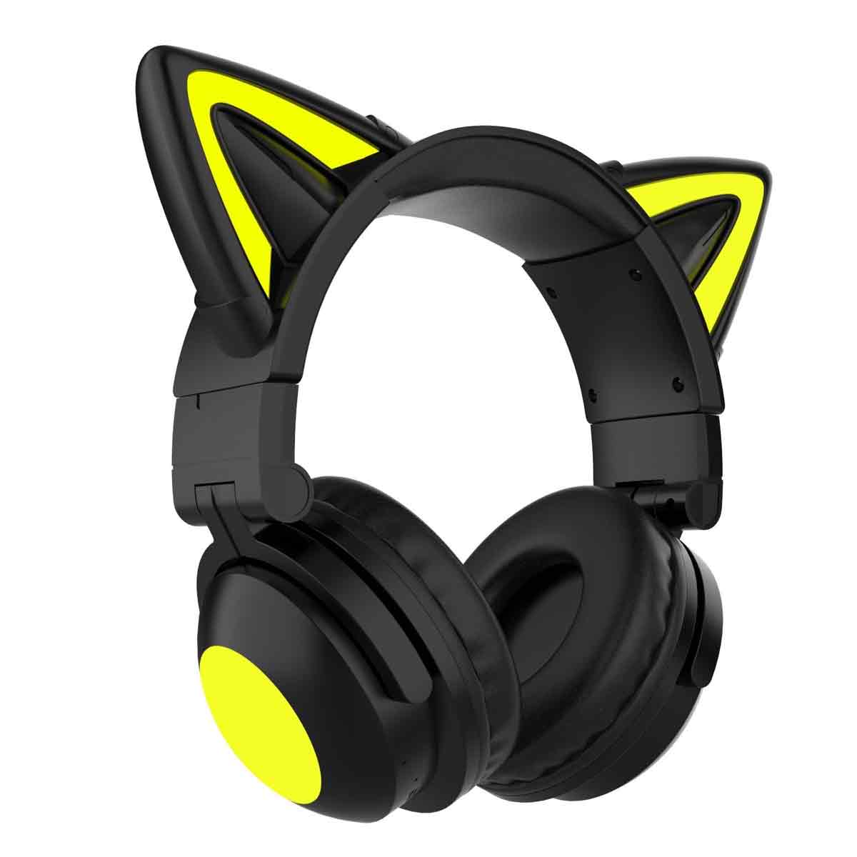 Faltbare Katzenohr-kopfhörer, Kabellos, Bluetooth 5.0 Mit Led, Automatische Farbwechsel-led-beleuchtung, Ohrhörer
