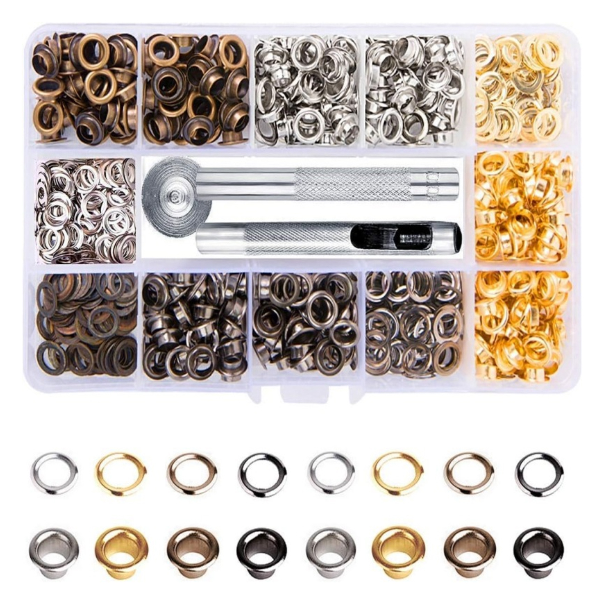 400-teiliges Ösen-set (5 Mm), Metallösen Für Planen, Gürtel, Schuhe, Hüte, Fallschirme, 4 Farben