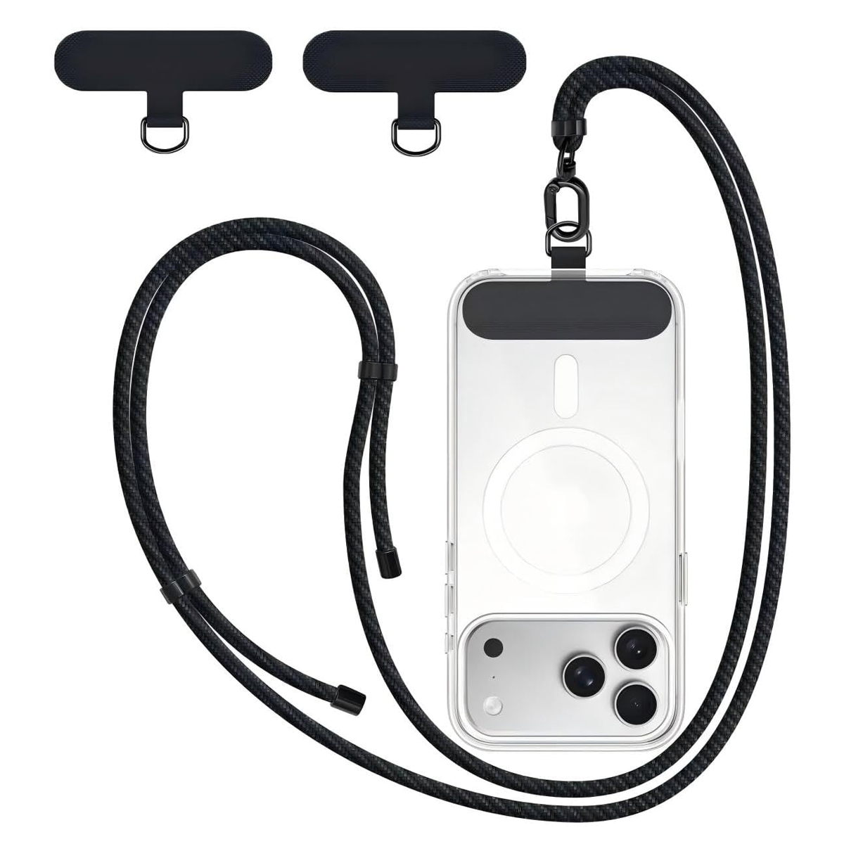 2-teiliges Telefonkabel, Verstellbares 160 Cm Langes, Geflochtenes Ppm-band, Metallhaken, Kompatibel Mit Smartphones Von 4 Bis 6,9 Zoll