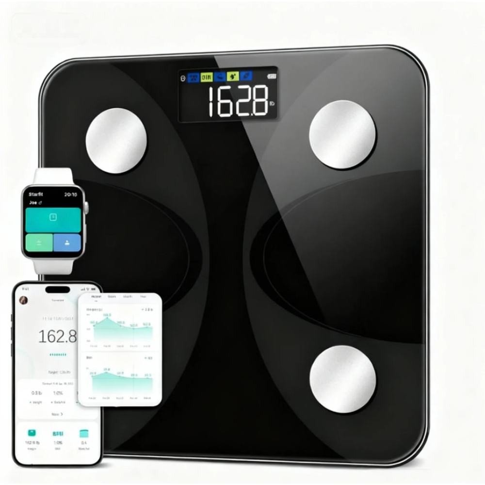 Runstar Smart-waage Zur Messung Von Gewicht Und Körperfettanteil, Mit Großem Display, Kompatibel Mit Fsa-konten
