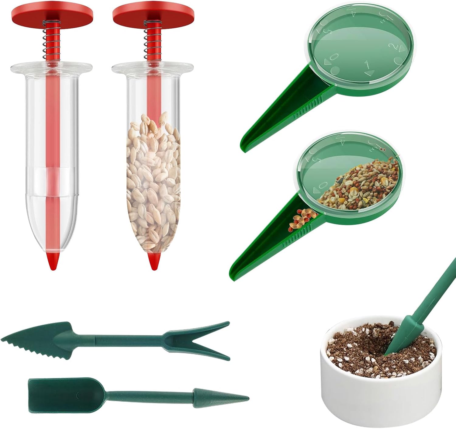 Pflanzensämaschine, 10 X 3 Cm Samenspender-set, Gartenpflanzgefäß, Mini-sämaschine, Samenspender-set